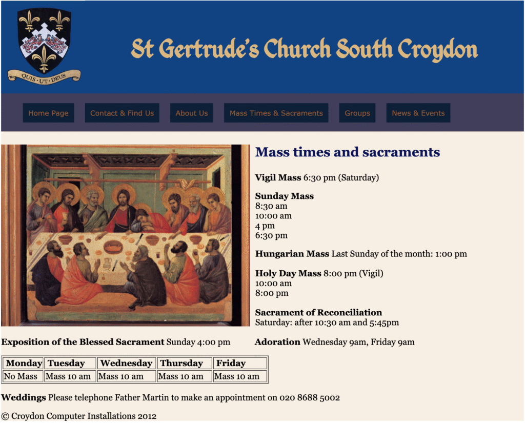 St Gertrudes website home page