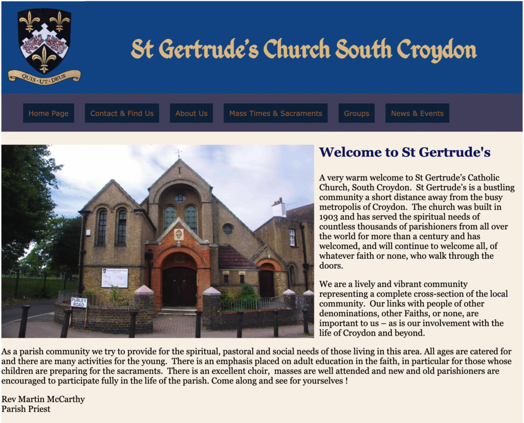 St Gertrudes website home page